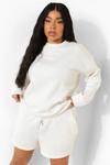 boohoo Plus Woman Embroidered Sweat Short Tracksuit thumbnail 4