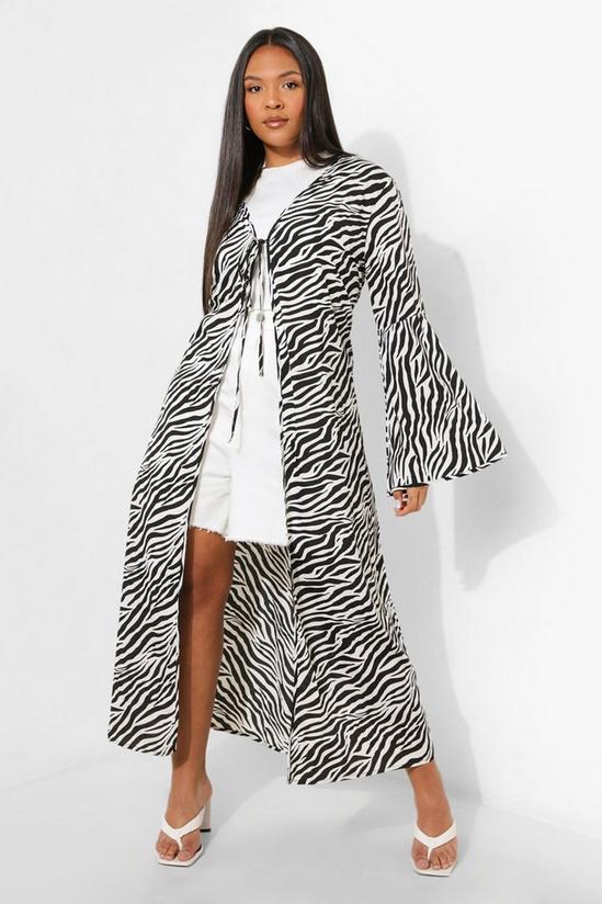 boohoo Plus Zebra Kimono 1