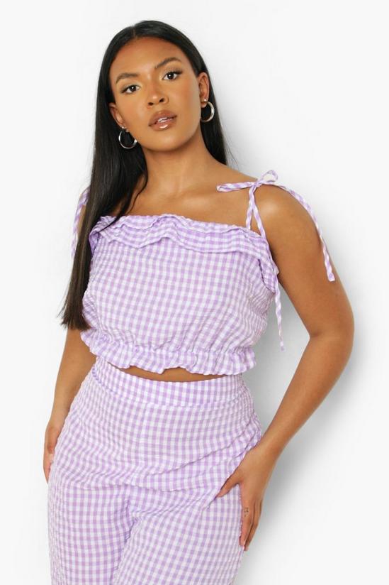 boohoo Plus Gingham Ruffle Top And Trouser Co-ord 4