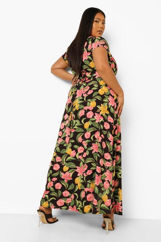 boohoo Plus Floral Print Wrap Front Maxi Dress 2