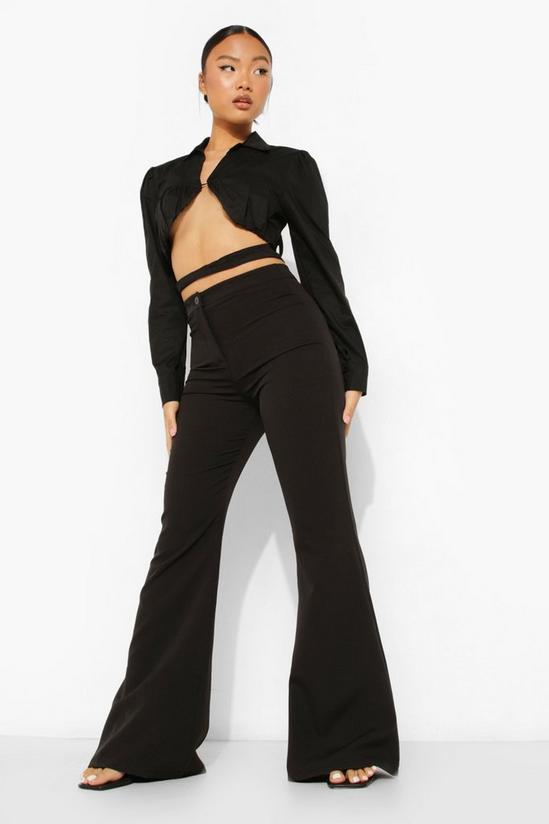 boohoo Petite Fit And Flare High Waist Trouser 1