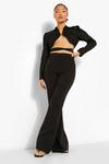 boohoo Petite Fit And Flare High Waist Trouser thumbnail 4
