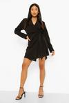 boohoo Petite Woven Ruched Side Tie Blazer Dress thumbnail 3