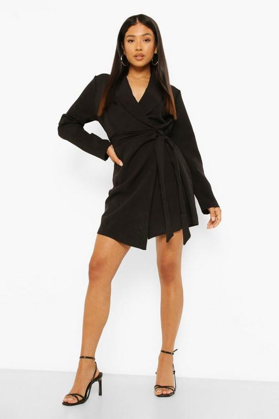 boohoo Petite Woven Ruched Side Tie Blazer Dress 3