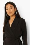 boohoo Petite Woven Ruched Side Tie Blazer Dress thumbnail 4