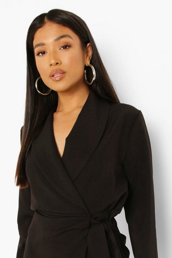 boohoo Petite Woven Ruched Side Tie Blazer Dress 4