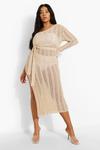 boohoo Plus Shimmer Knitted Beach Shoulder Dress thumbnail 1