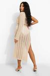 boohoo Plus Shimmer Knitted Beach Shoulder Dress thumbnail 2