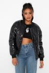 boohoo Petite High Shine Quilted Bomber Jacket thumbnail 4