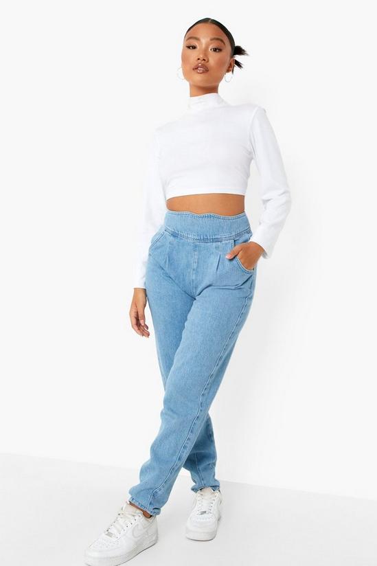boohoo Petite Super High Waist Corset Mom Jeans 3