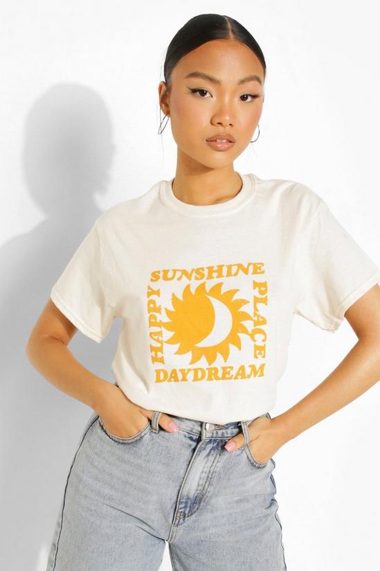 boohoo Petite Oversized Cotton Sunshine T-shirt 1