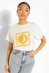 boohoo Petite Oversized Cotton Sunshine T-shirt thumbnail 3