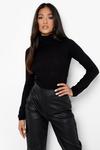 boohoo Petite High Neck Open Back Knitted Jumper thumbnail 2