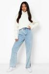 boohoo Petite Cable Pom Pom Roll Neck Crop Jumper thumbnail 3