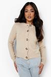 boohoo Petite Knitted Button Detail Cardigan thumbnail 1