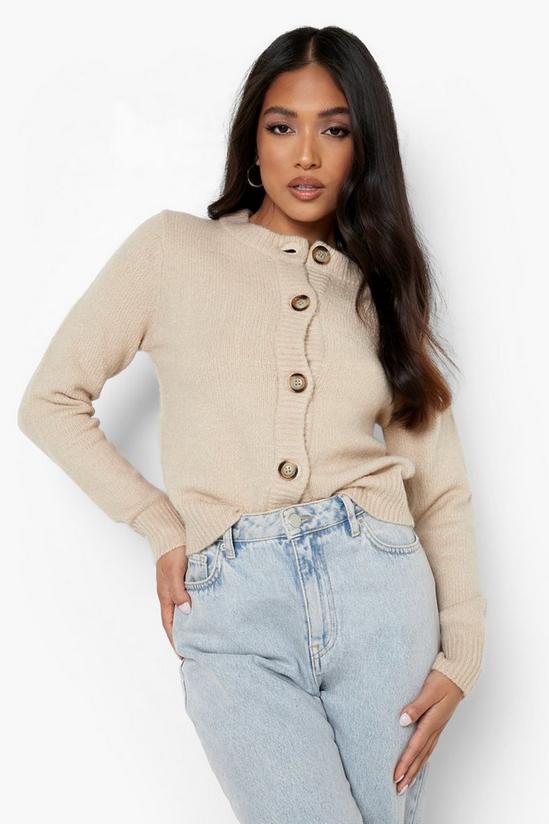 boohoo Petite Knitted Button Detail Cardigan 4