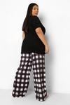 boohoo Plus 'PJs All Day' Slogan Top & Gingham Trousers Pyjama Set thumbnail 2
