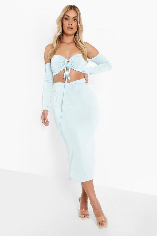 boohoo Plus Ruched Detail Maxi Skirt Co-ord 1