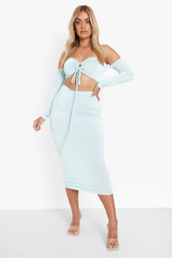 boohoo Plus Ruched Detail Maxi Skirt Co-ord 4
