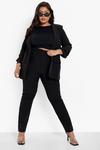 boohoo Plus Tailored Ruched Sleeve Trouser Suit thumbnail 1