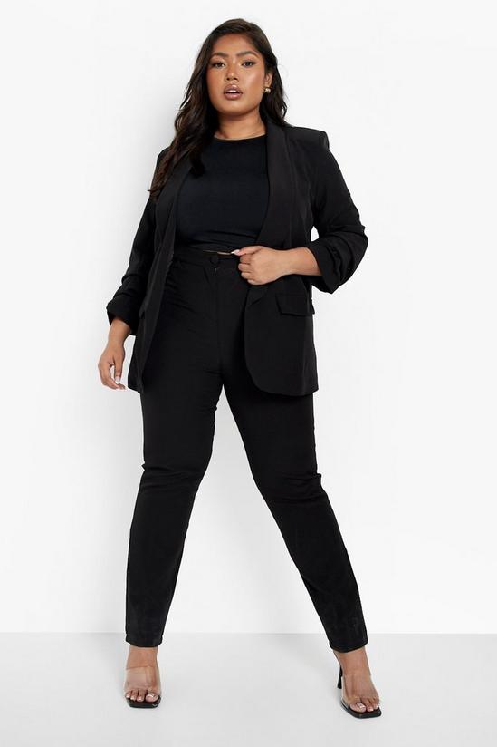 boohoo Plus Tailored Ruched Sleeve Trouser Suit 3