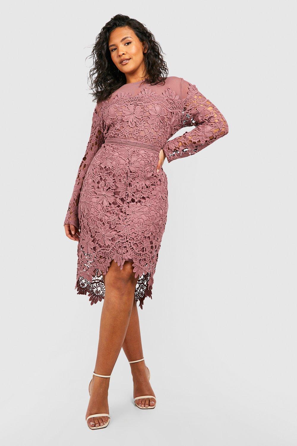 Plus Occasion Embroidered Floral Midi Dress