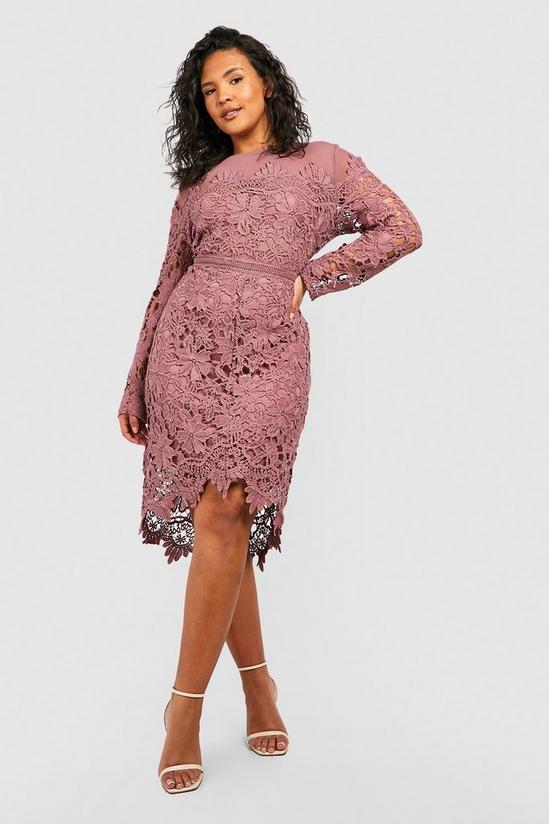 boohoo Plus Occasion Embroidered Floral Midi Dress 1