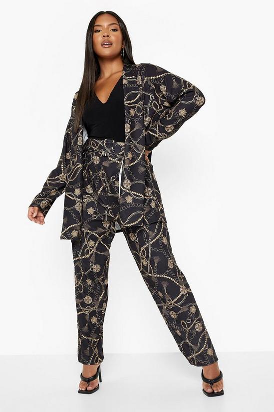 boohoo Plus Chain Printed Trouser Tailored Co-ord 1