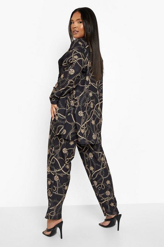 boohoo Plus Chain Printed Trouser Tailored Co-ord 2