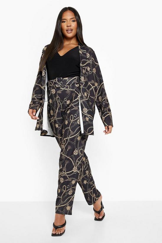boohoo Plus Chain Printed Trouser Tailored Co-ord 3