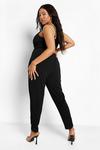 boohoo Plus Lace Up Detail Belted Jumpsuit thumbnail 2
