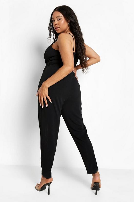 boohoo Plus Lace Up Detail Belted Jumpsuit 2
