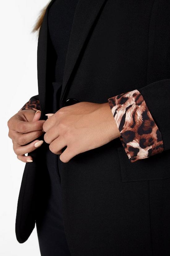 boohoo Plus Leopard Contrast Cuff Blazer 4