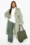 boohoo Plus Tie Sleeve Ruched Trench Coat thumbnail 3