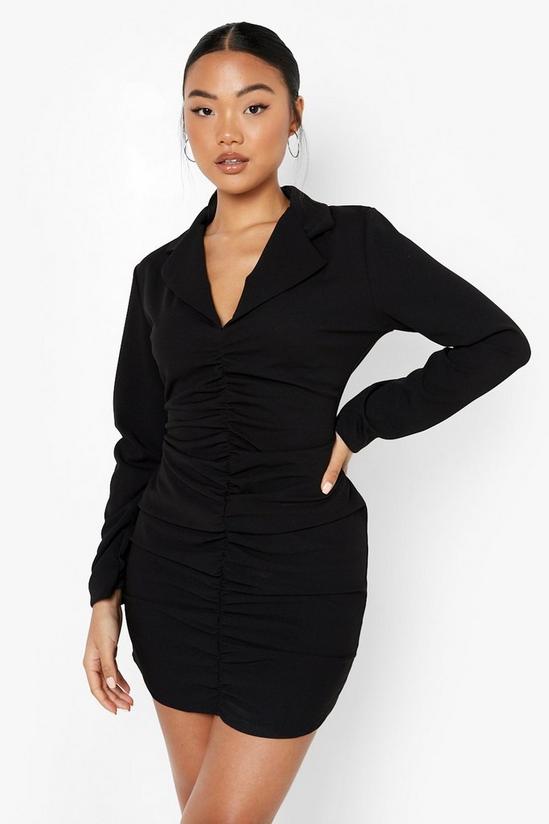 boohoo Petite Ruched Front Blazer Dress 4