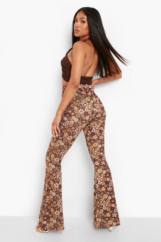 boohoo Petite 70's Floral Print Jersey Flare 2