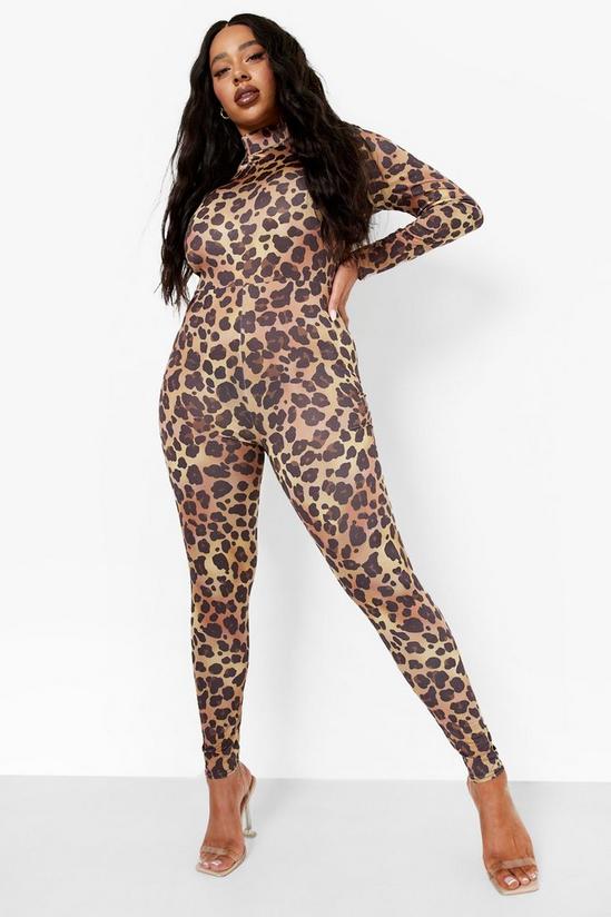 boohoo Plus Halloween Leopard Print Catsuit 3