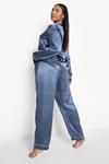 boohoo Plus Contrast Piping Spots Pyjama Trouser Set thumbnail 2