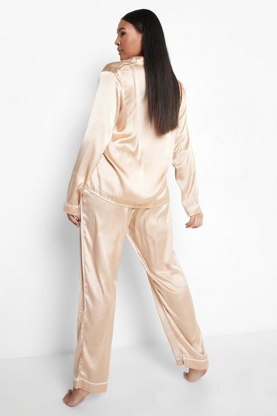 boohoo Plus Contrast Piping Pyjama Trouser Set 2