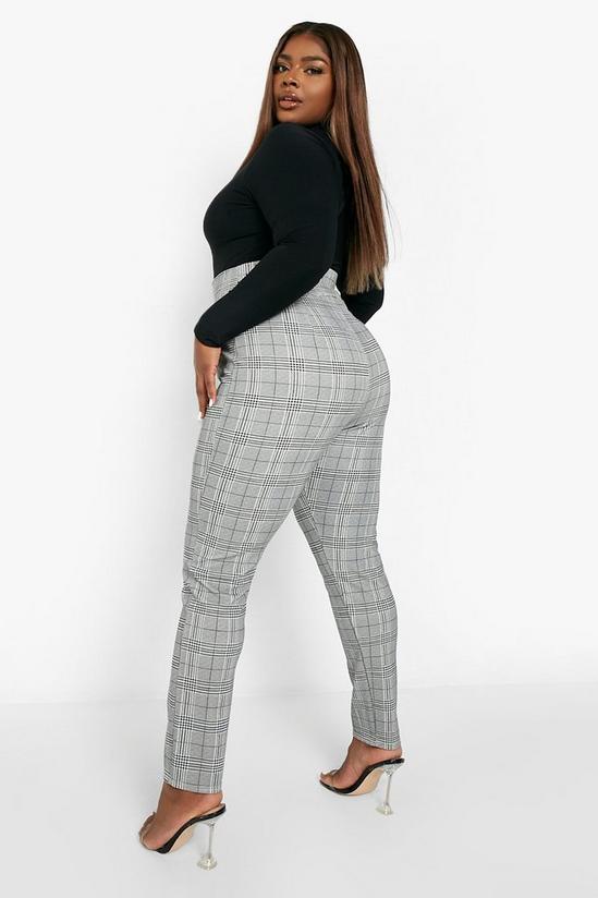 boohoo Plus High Waisted Slim Checked Trousers 2