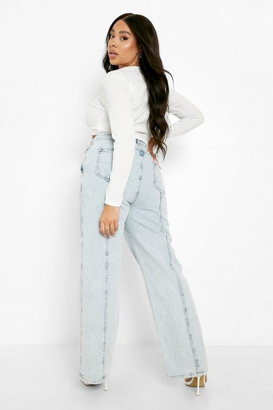 boohoo Plus Wrap Front Panelled Slouch Jeans 2