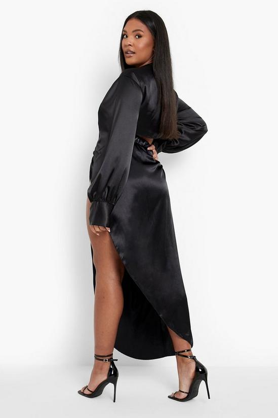 boohoo Plus Knot Front Satin Skirt Co -Ord 2