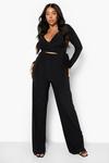 boohoo Plus Slinky Wrap Top And Trouser Co-ord thumbnail 1
