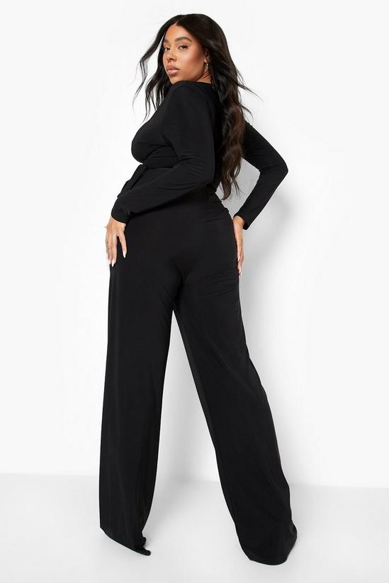boohoo Plus Slinky Wrap Top And Trouser Co-ord 2