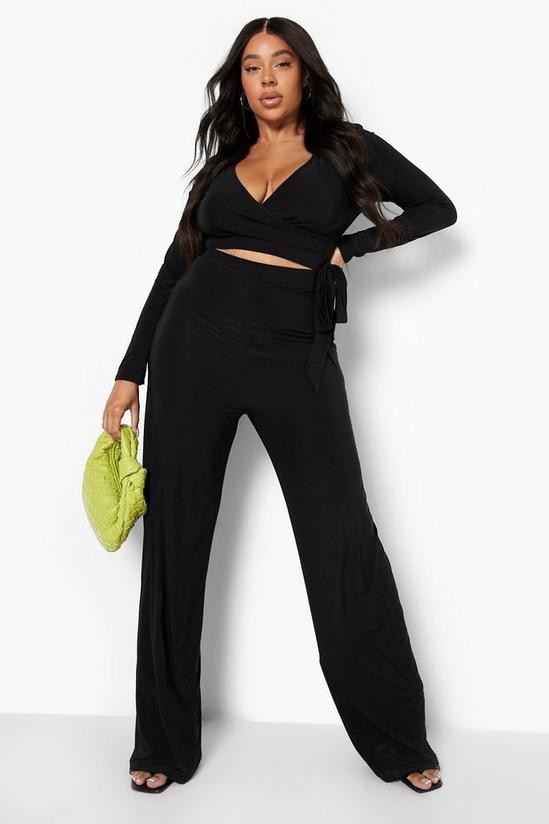 boohoo Plus Slinky Wrap Top And Trouser Co-ord 3