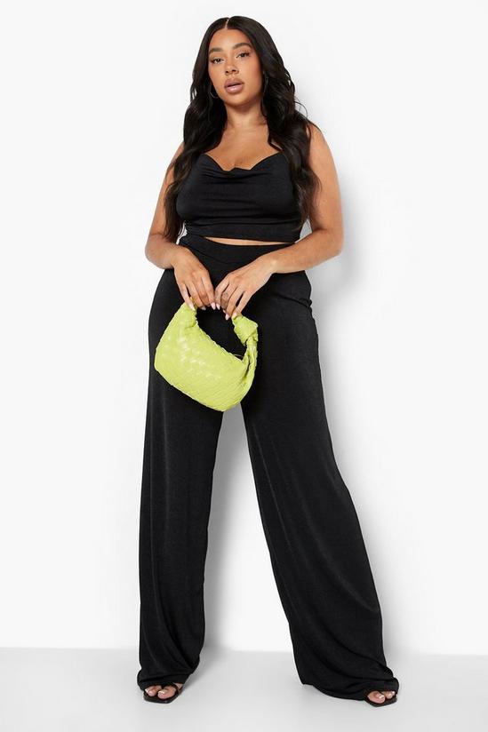 boohoo Plus Slinky Cowl Neck And Trouser Co Ord 3