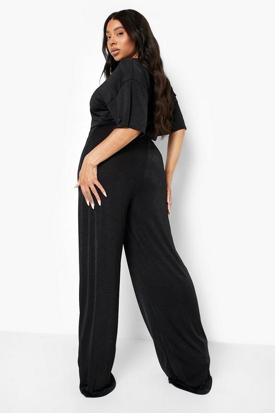 boohoo Plus Slinky Top And Wide Leg Trouser Co Ord 2