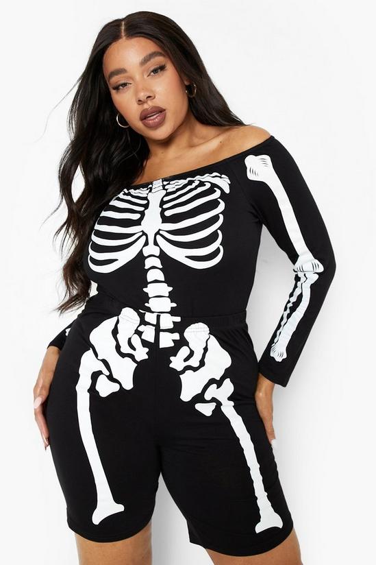boohoo Plus Halloween Skeleton Print Cycling Shorts 1