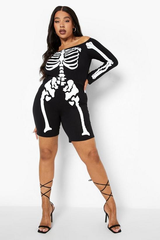boohoo Plus Halloween Skeleton Print Cycling Shorts 3