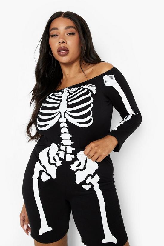 boohoo Plus Halloween Skeleton Print Cycling Shorts 4